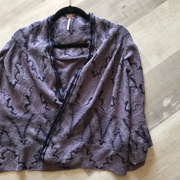 Free People Oversized Butterfly Kimono Cardigan sz XS Purple - Picture 3 of 7